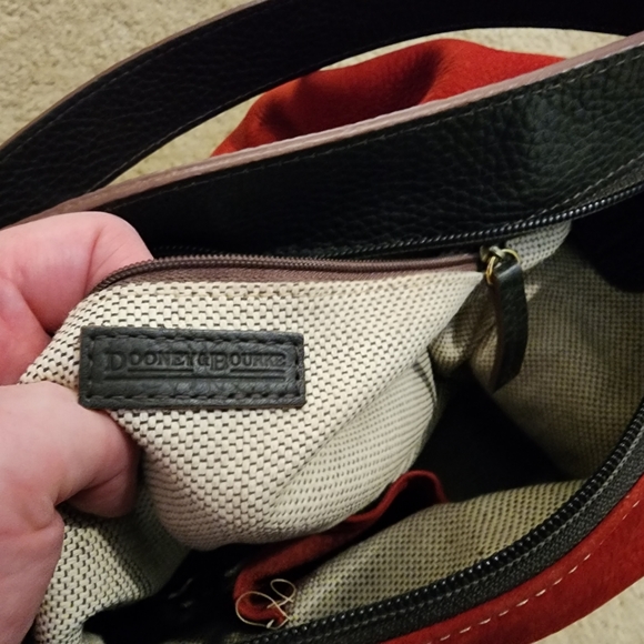 Dooney & Bourke Scarlet & Brown Shoulder Bag - Picture 6 of 8